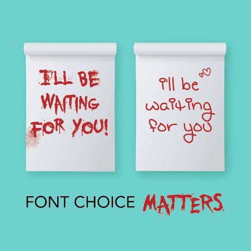 Next time you create something, take 5 minutes to consider how the font you choose could impact your message.

Graphic: @SabrinaBarbante