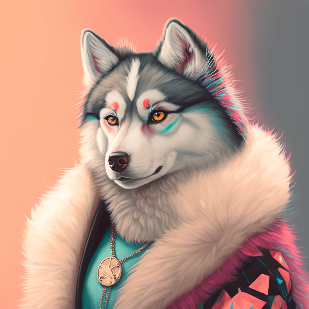 PetChicNFT's tweet photo. Stayin' warm in style with my luxurious faux fur coat. Elevate your NFT art collection with fashionable pups like me at https://t.co/KZmiMpYkuT #petchic #NFTart #petsinstyle #husky #nftcommunity #nftbuyers #petowners https://t.co/ne06lGIsXo