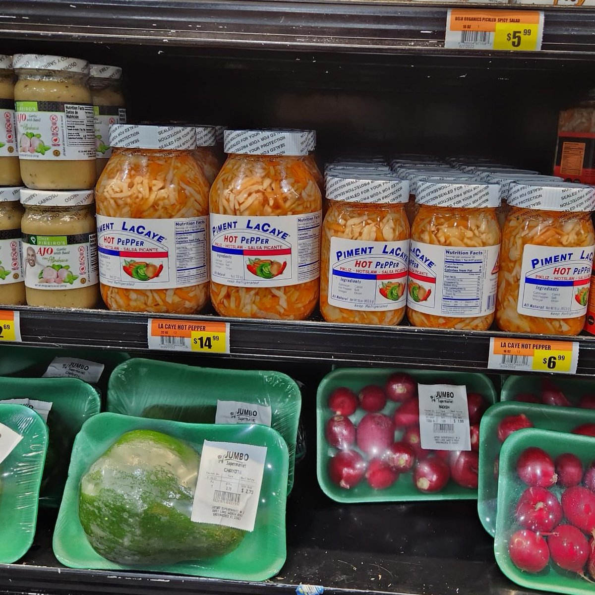 ChrisProducts's tweet photo. Jumbo Super Market in WPB, FL. 

By the way, Happy New Year and Happy Birthday to our January Babies! 

Thanks for all the support!

#chrispicantes
#pimentlacaye
#Haiti
#haitianpikliz
#pikliz
#haitianfood https://t.co/OgGGTMxZQd
