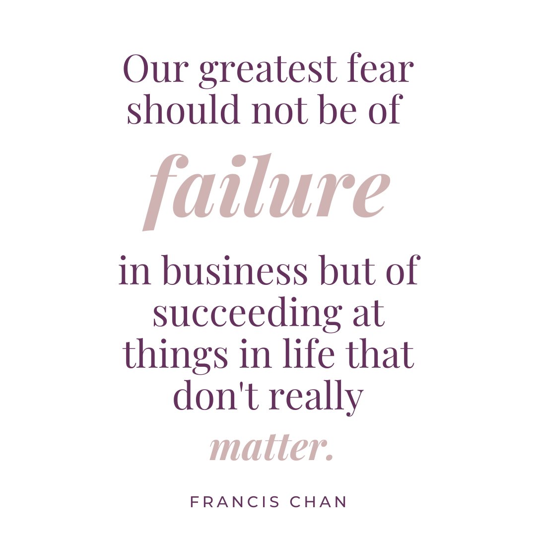 Bizprofitpro's tweet image. Our greatest fear should not be of failure in #smbiz... but of succeeding at things in life that don&apos;t really matter.
- Francis Chan