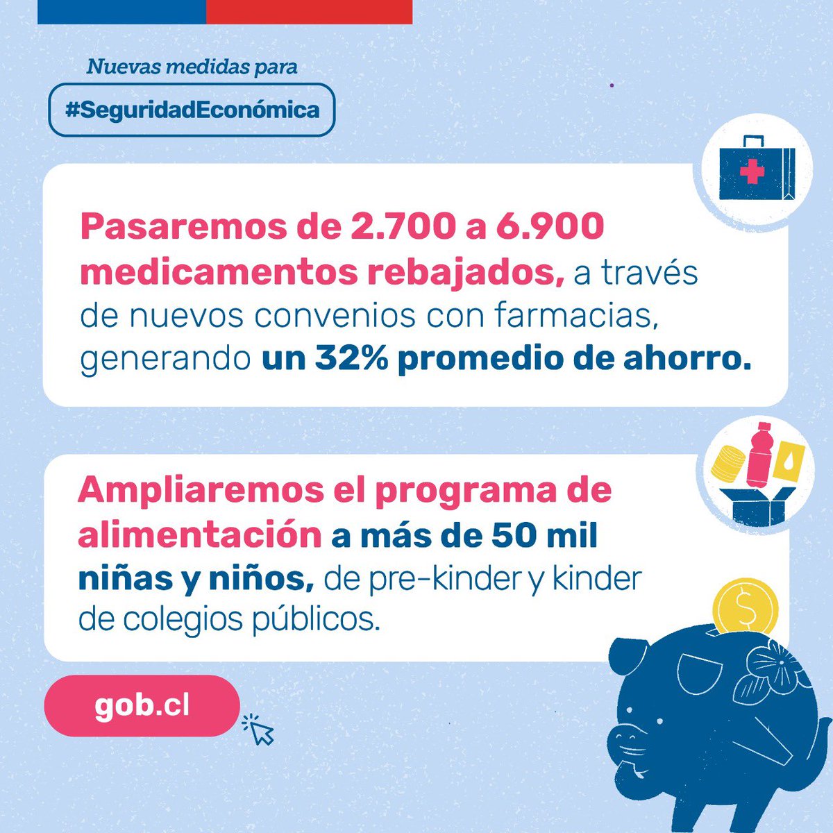 BSepulvedaHales's tweet photo. Si se aprueba por el Congreso, el
Aporte Familiar Permanente (conocido como #BonoMarzo) se duplicará y, a través de 2 pagos, beneficiará a más de 1 millón 500 mil familias.
Les dejo también otras medidas que anunció el presidente @GabrielBoric 👇🏽#seguridadEconómica https://t.co/5Ub5NEjuc9
