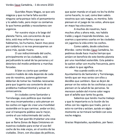 Equo_Cantabria's tweet photo. En esta noche especial para lxs niñxs, nosotros también hemos escrito nuestra carta a los reyes magos....
@equo #SomosVerdes #NaviVerde https://t.co/VO8OuXL5pY