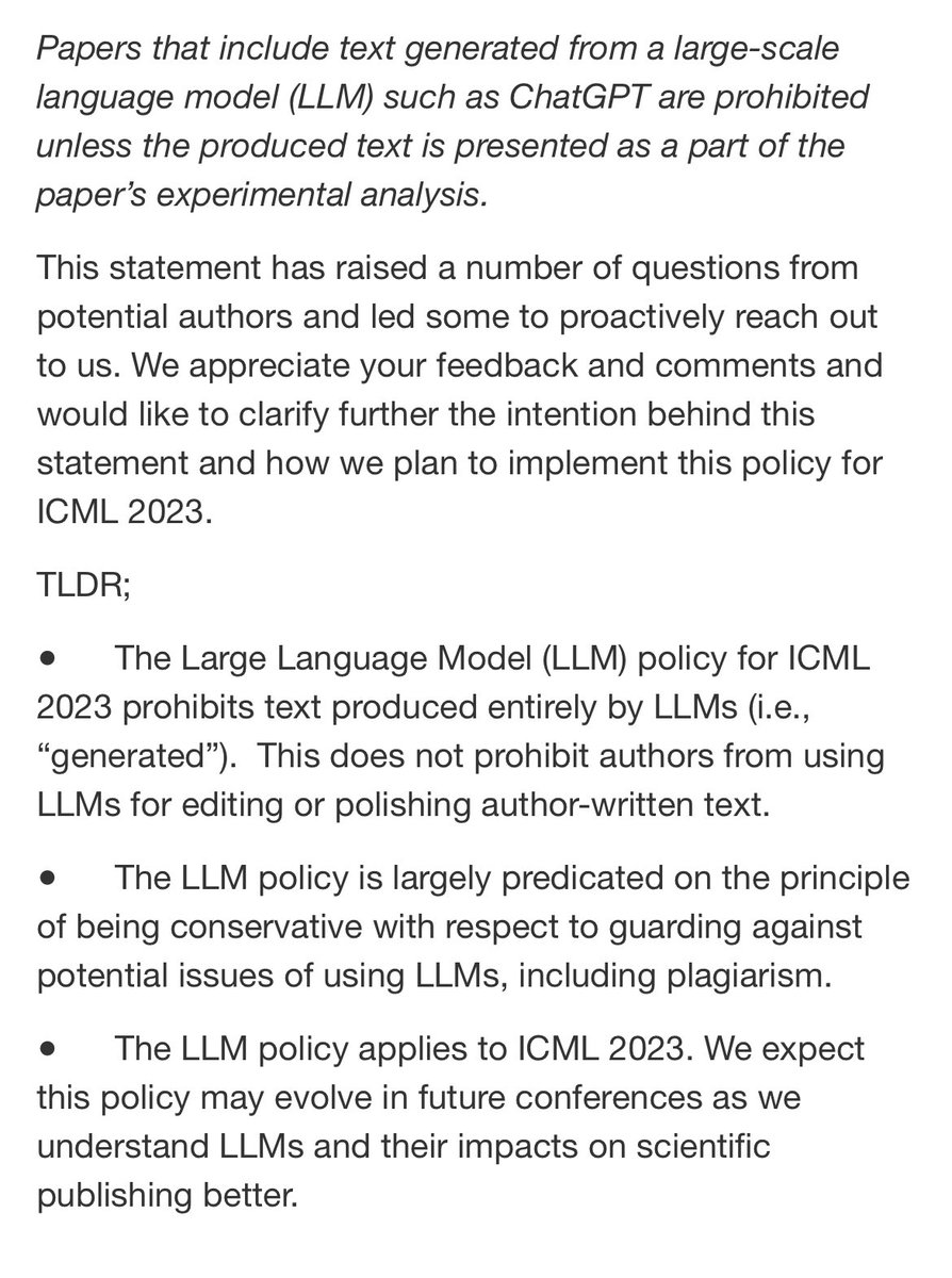 يبدو أن المجتمع العلمي أمام مشكلة Deep Fake جديدة بسبب LLMs. لايوجد حالياً طريقة للتفرقة بين نص كتبه إنسان ونص كتبته الآله!