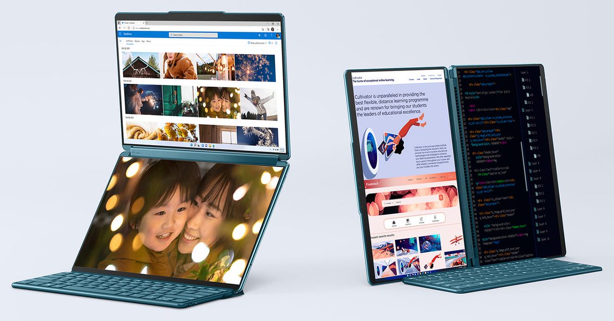 CeotechI's tweet photo. Lenovo Yoga Book 9i, laptop OLED con doppio schermo
#2in1 #CES2023 #Computer #Convertibile #IntelCore13aGen #Laptop #Lenovo #LenovoYoga #Notebook #Notizie #Novità #PC #Portatile #Tech #TechNews #Tecnologia #YogaBook9i
https://t.co/XDXliNI9as https://t.co/cIJ4gknCDB