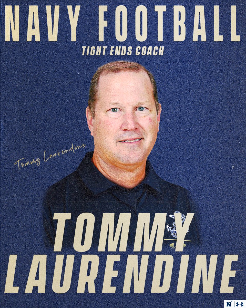 Please welcome our new Tight Ends coach Tommy Laurendine to the Yard!

#GoNavy | #RollGoats