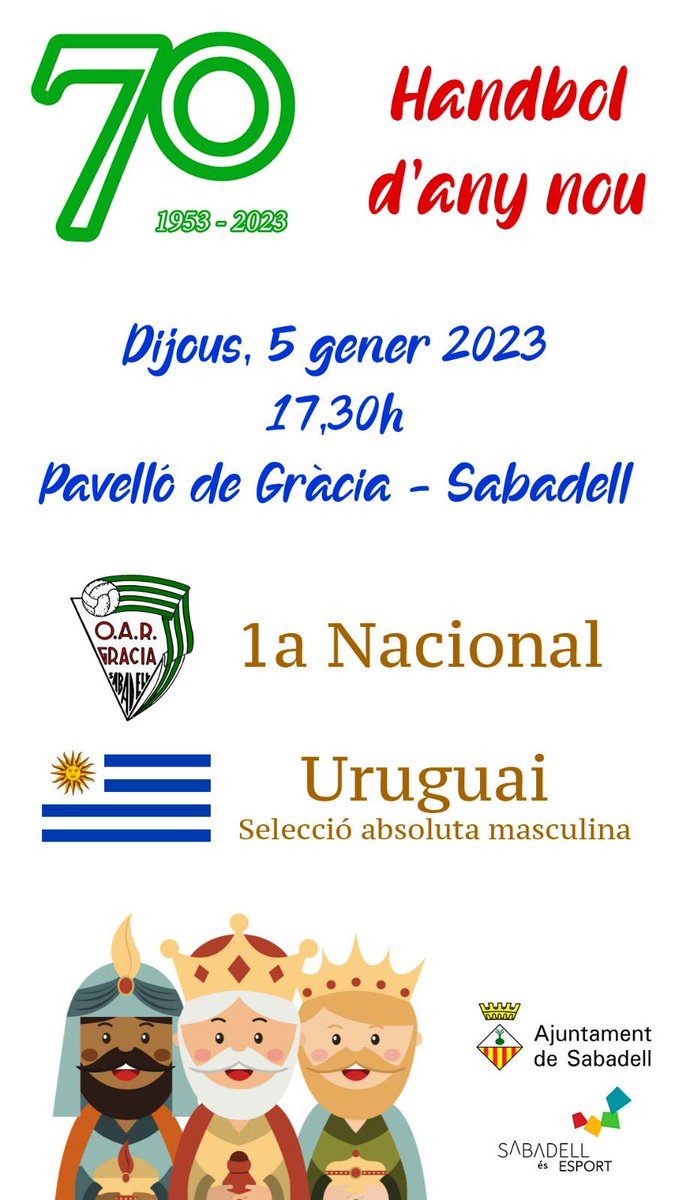 xandreu's tweet image. L’@oargracia, ‘sparring' de luxe per a la mundialista #Uruguai (34-38). @FedCatHandbol @RFEBalonmano @sbdesport #esportcat #70anys