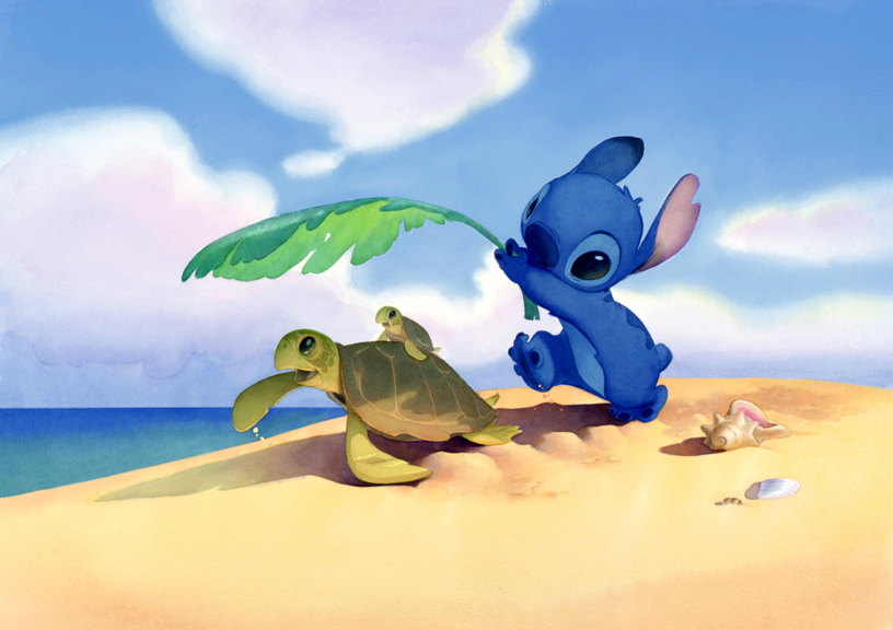 Animated_Antic's tweet photo. I love the art that appear at the end credits of Lilo and Stitch. They're so such cute watercolor pictures. https://t.co/3YNGux5XXe