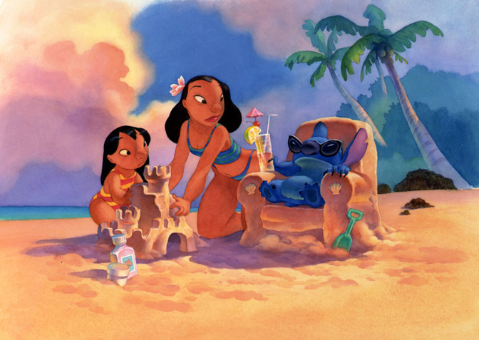 Animated_Antic's tweet photo. I love the art that appear at the end credits of Lilo and Stitch. They're so such cute watercolor pictures. https://t.co/3YNGux5XXe