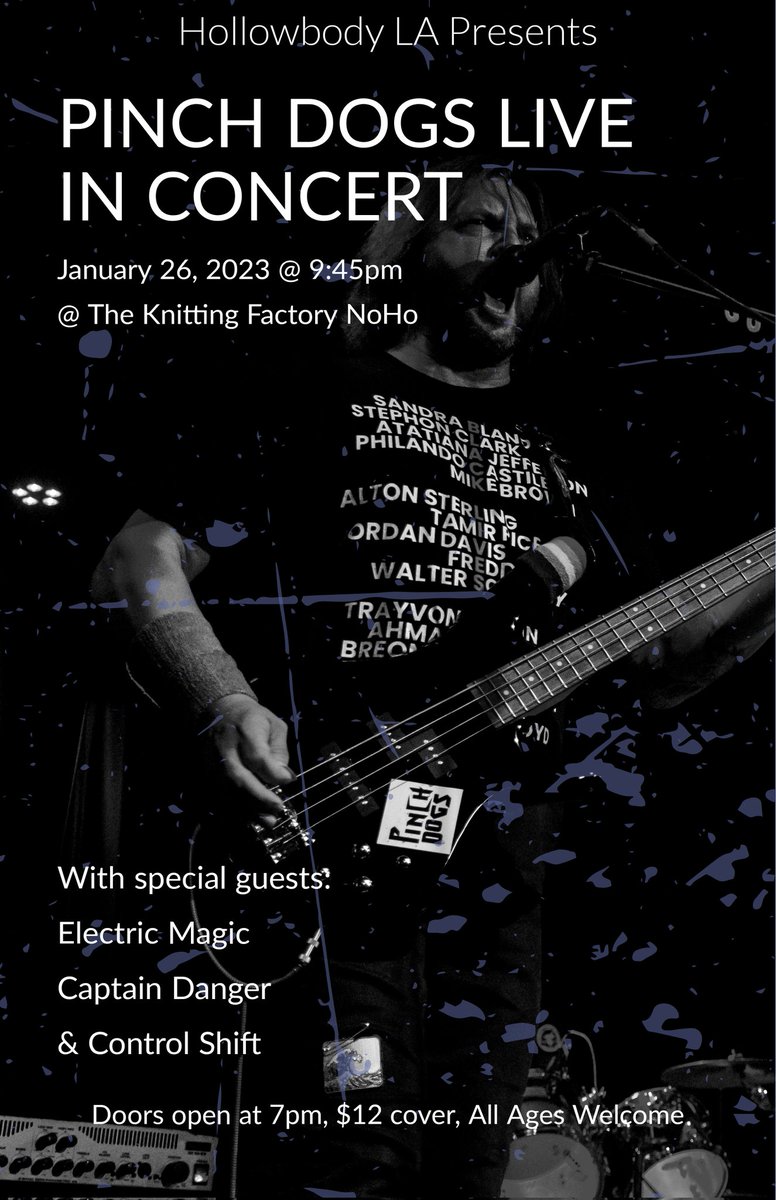 Pinch_Dogs's tweet photo. Want a great show? Be at The Knitting Factory NoHo on 1/26! Doors open at 7, $12 cover! See you there Pinches!!

#pinchdogs #pinches #punk #punkrock #theknittingfactory #theknittingfactorynoho https://t.co/elXpGY1aZJ