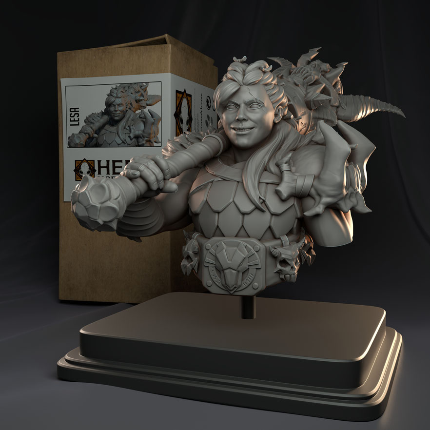 The fine folks at HeraModels made an awesome bust of this Halfling Barbarian that I drew a while back! More pics here: heramodels.com/shop/fantasy-m… #dnd