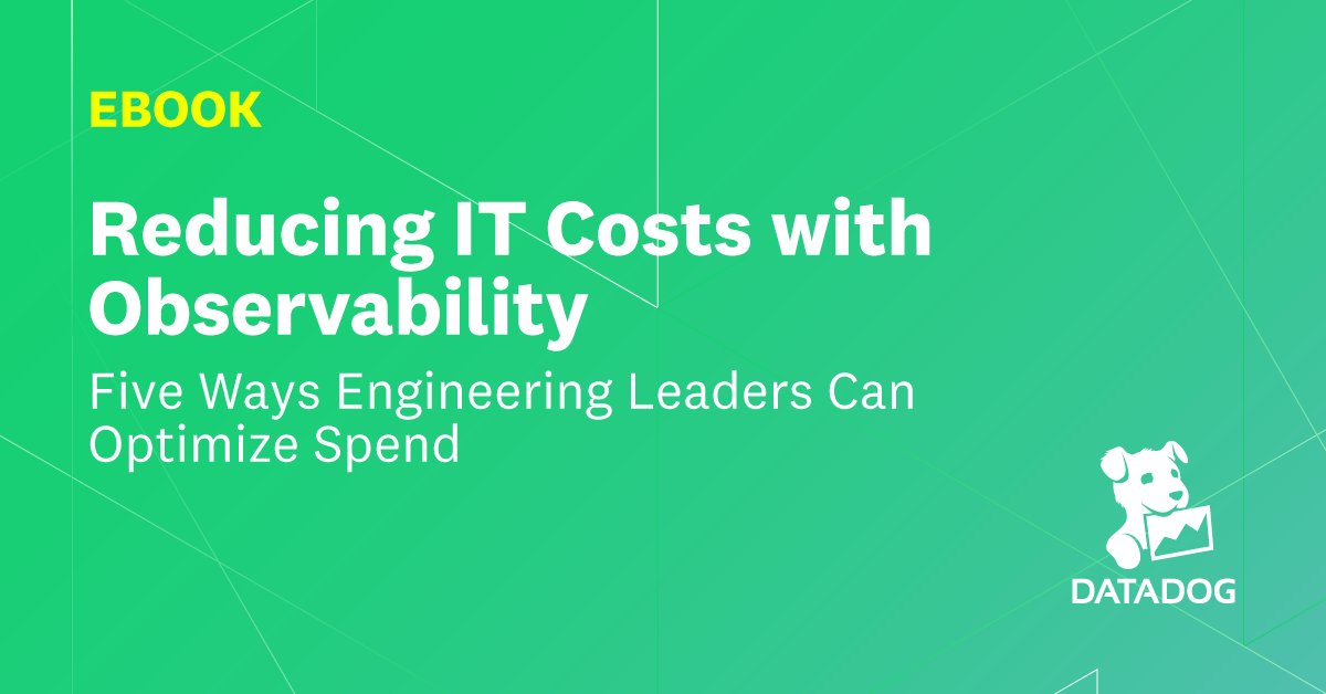 IT leaders can use their monitoring and observability solutions to reduce, control and optimize cost. Read our latest eBook ‘Reducing IT Costs with Observability: Five ways Engineering leaders can optimize spend’ to learn how. dtdg.co/ebook-itcosts-…