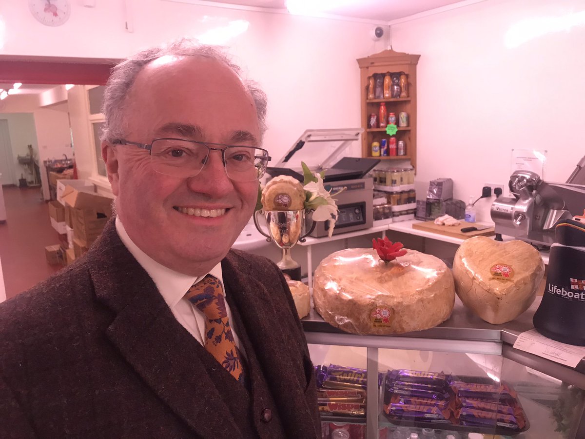 Rupert_Matthews's tweet image. A quick stop at the wonderful Andrew J Tebbutt butcher’s in #Birstall for an award winning #porkpie for my supper - I bought a smaller one than this. Even I’m not that hungry.