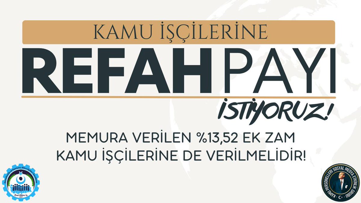 akgoral01's tweet photo. Asgari ücrete gelen zam karşısında vasıf ve kıdem farkımız kalmadı, kamu işçileri de hak ettikleri refah payını alana kadar susmayacak
#kamuiscisiekzamistiyor
@RTErdogan
@turkiskonf
@hakiskonf
@vedatbilgn https://t.co/Z2tEVTjrIE