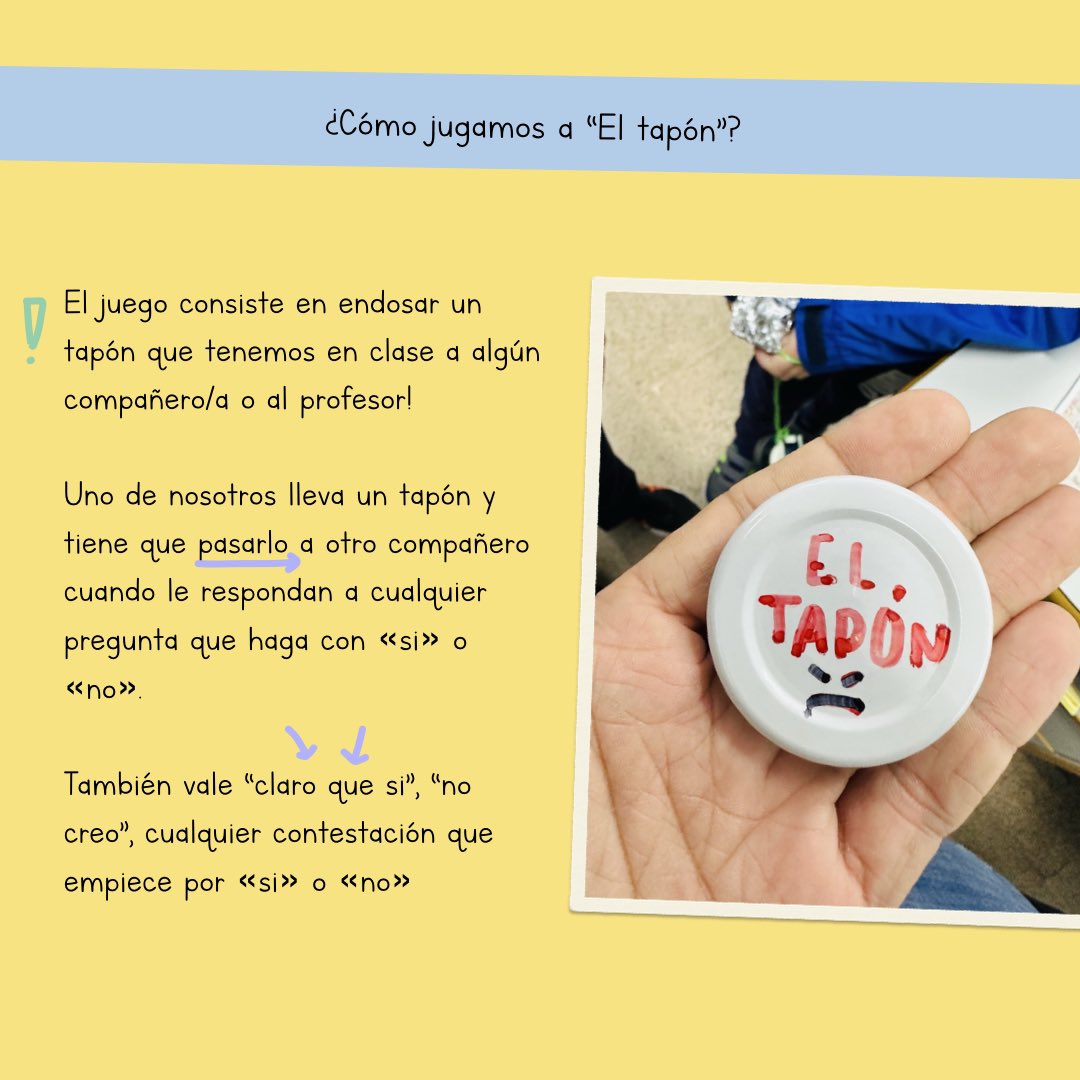 OrestesAllueva's tweet photo. hola! aprovecho un ratito que tengo estas vacaciones para contaros una dinámica que puse en marcha en clase a final de trimestre: el juego de “El tapón”. 

📌 cuál era el objetivo de la actividad? 

✅ conseguir atención de mi alumnado y menos disrupción en el aula. 

os cuento👇🏼 https://t.co/zAGb4NrwnO