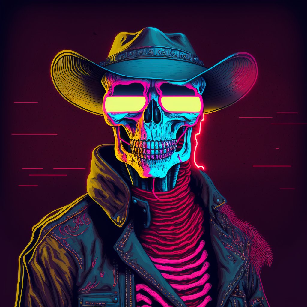 Cyberpunk cowboy 🤠💀
#skullart #nftart #nftcommunity #albumdesign #posterdesign #cowboy