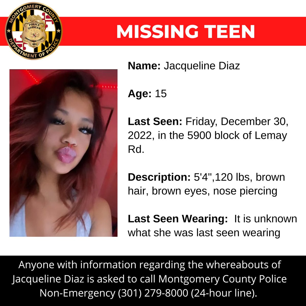 Montgomery County Department of Police tweet media