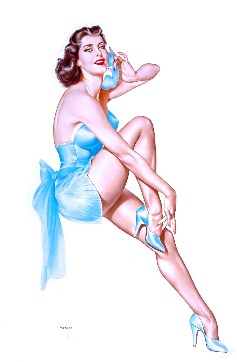 availablenator's tweet photo. 1950s, published in True magazine
#AlbertoVargas #VintagePinup #Telephone #TrueMagazine https://t.co/tvxIbYH3hT