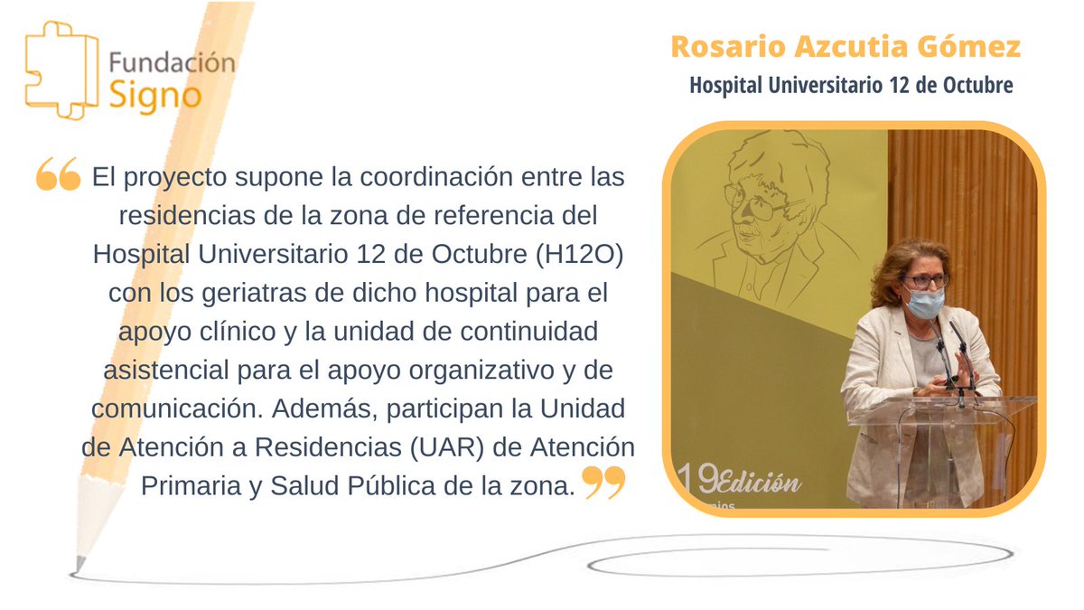 fundacionsigno's tweet photo. #EntrevistaSigno | Rosario Azcutia (Hospital Universitario 12 de Octubre) nos los cuenta todo sobre el proyecto ganador de la 19.ª edición de los #PremiosProfesorBarea en la modalidad “Gestión de la pandemia COVID-19 en la atención social y sanitaria”.
🔗 https://t.co/vcOzA5pyaY https://t.co/nTWHwMfvf6