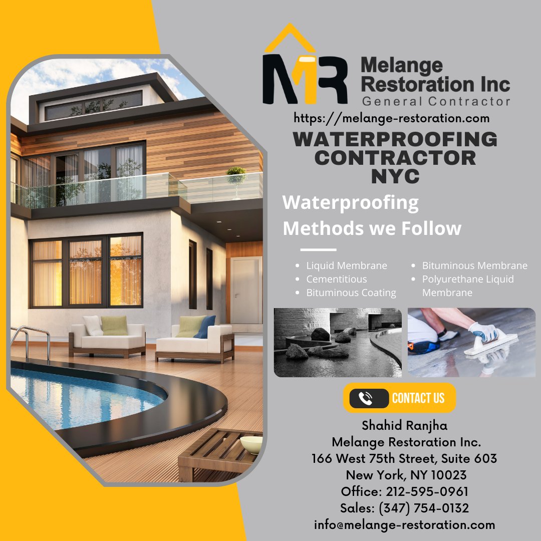 Waterproofing Contractor NYC
melange-restoration.com/service/baseme…
#waterproofing #contractor #basement #construction #service #Replacement #restoration #building #generalcontractor #local #basementremodel #basementrenovation #bronx #brooklyn #queens #manhattan #nycconstruction #contractors