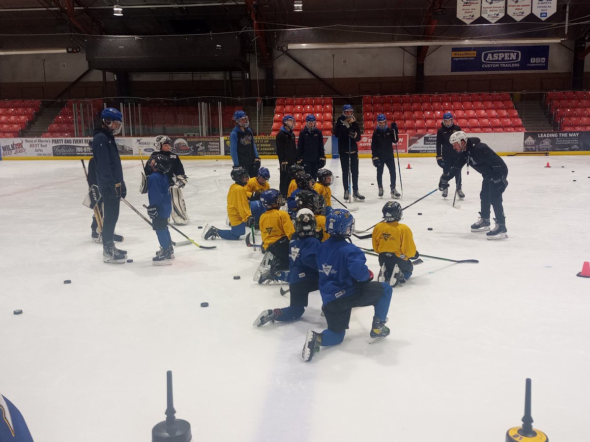 LJACU18AAA's tweet image. Whoa look at the size differences! Half Our U18AAA’s are helping out the @LMHARoughnecks U9 team with guidance from @200Hockey / lots of #skills #smiles and #stickhandling Way to be some good role models boys #bluebuckets #coaching #mentors #thefutureLJAC