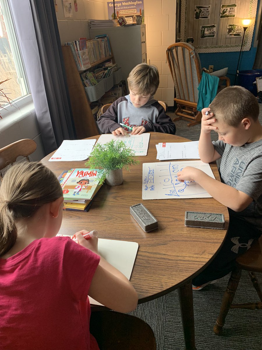 NEN2ndgrade's tweet photo. Math small group with place value chart subtraction. Learning math is always fun with friends! We are subtracting 3 digit numbers 🤩 https://t.co/g9U53Urr7N