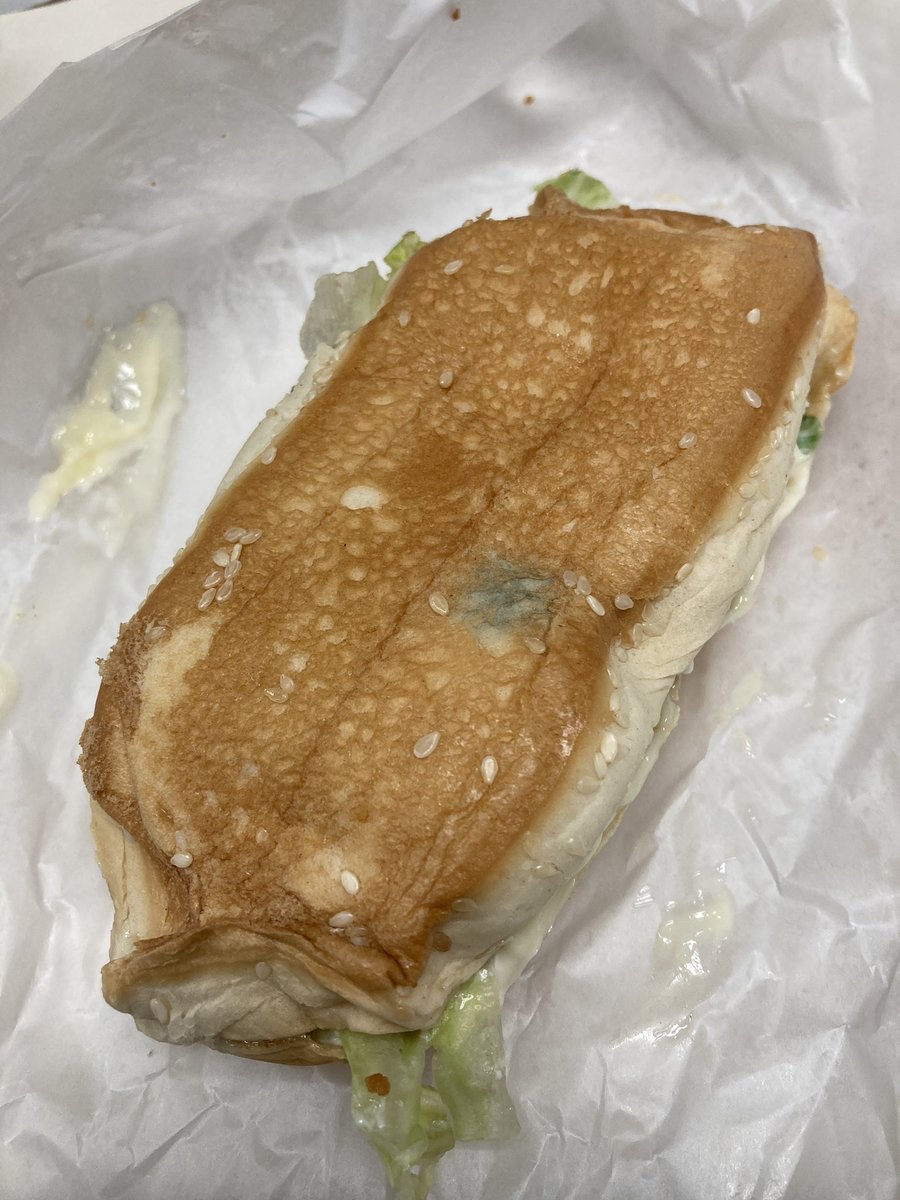 Cyrakitty's tweet photo. WTH @BurgerKing moldy bread? Gross!! https://t.co/lNvEARmVsx