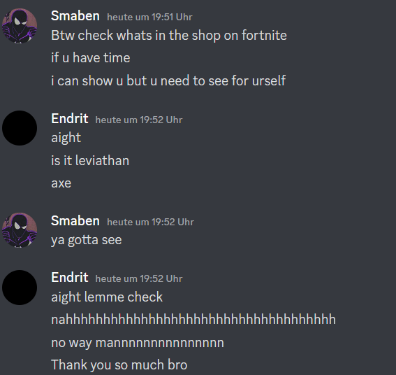 RevengeeEu's tweet photo. I love this guy bro he gifted me my old main skin for my birthday https://t.co/LZvEhxvA0U
