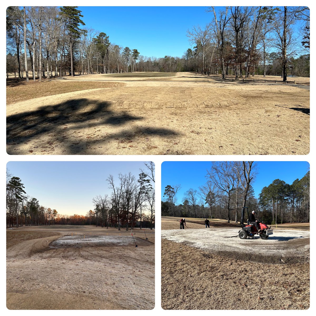 BearTraceHB's tweet image. Nice work by the agronomy staff renovating the 400 sq ft postage stamp white tee on hole #1 to a proper sized 2,300 sq ft tee. Better first impression for our guests and plenty of teeing space. #WinterProject #progress