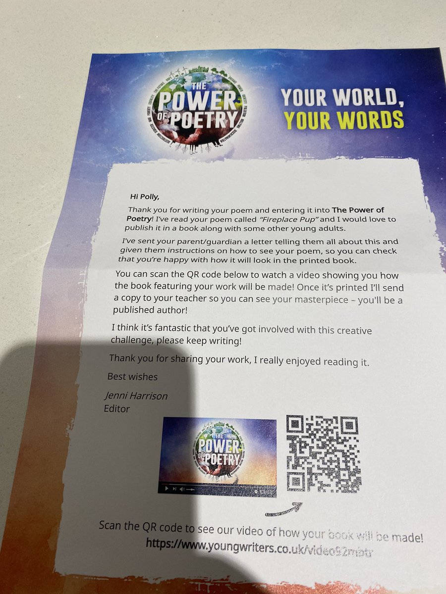 So proud of Polly, our very own poet! Thank you for the opportunity <a href="/EppingStJohns/">ESJ</a> <a href="/ESJEnglish/">ESJ English</a>