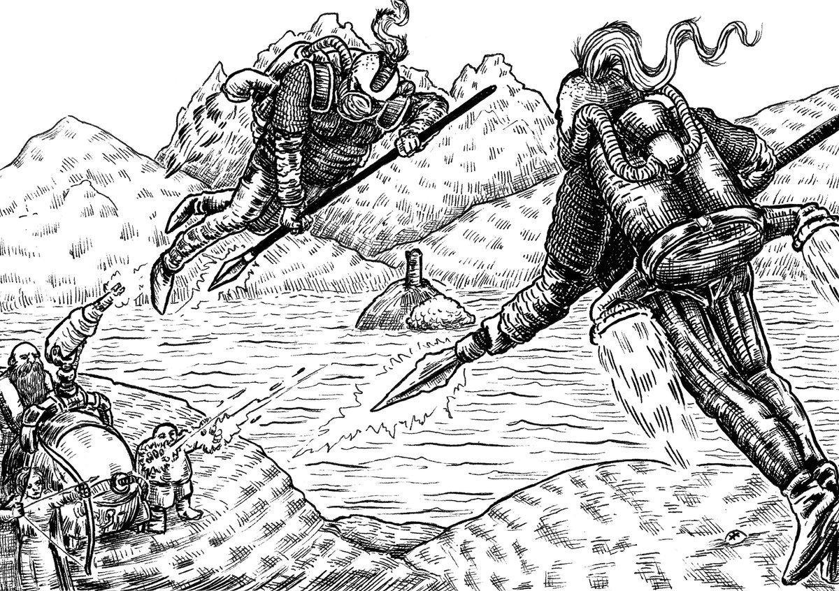 crawlstilho's tweet photo. Art made for The Fettered Factory

The Fettered Factory is an old school adventure for Worlds Without Number, and is compatible for use with other OSR systems.
By @DroidAvoid 

#thefetteredfactory #worldswithoutnumber #withoutnumber #osr #oldschool #combat #hexcrawl #dungeoncrawl https://t.co/bu0QEGlEVf