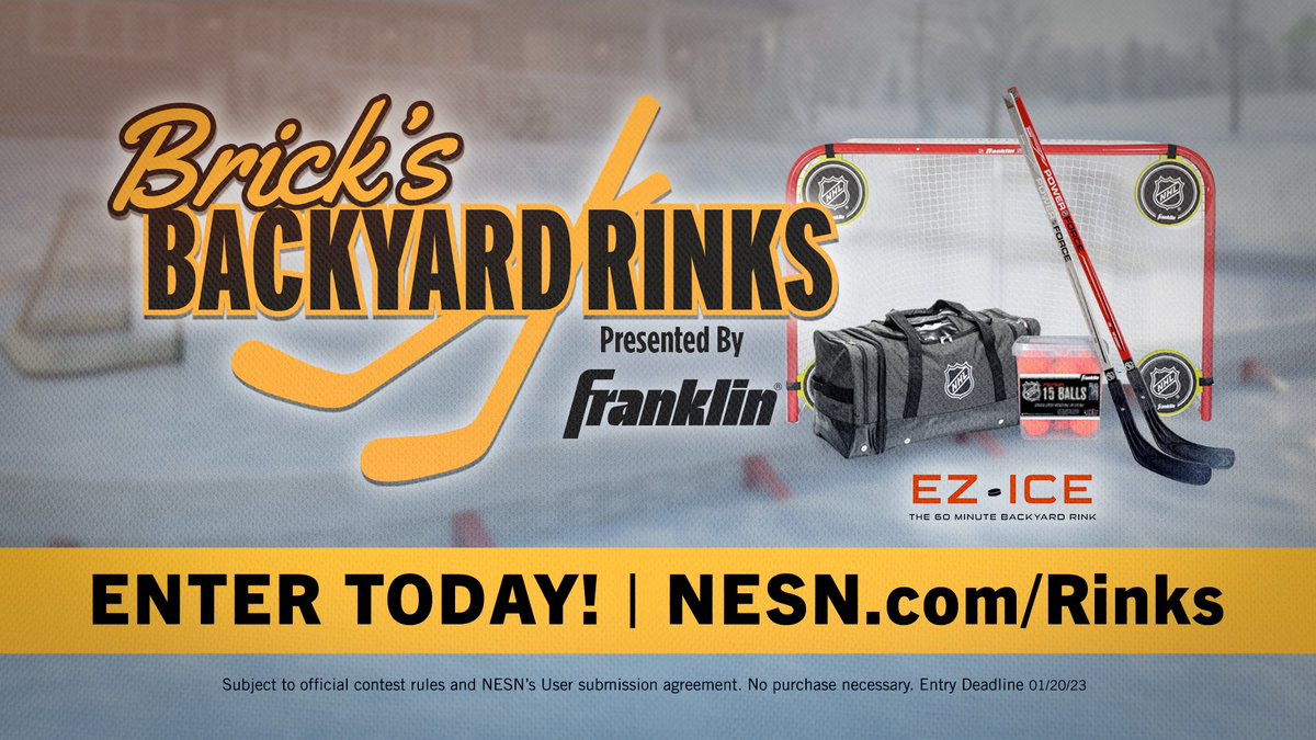 Ever dreamed of having your own backyard rink setup? Head to NESN.com/Rinks &amp; tell us how an <a href="/EZICERINKS/">EZ ICE</a> backyard rink will grow the game of hockey in your community. One lucky fan will win a custom EZ Rink, gear &amp; a clinic hosted by Brick! Presented by <a href="/FranklinSports/">Franklin Sports</a>.