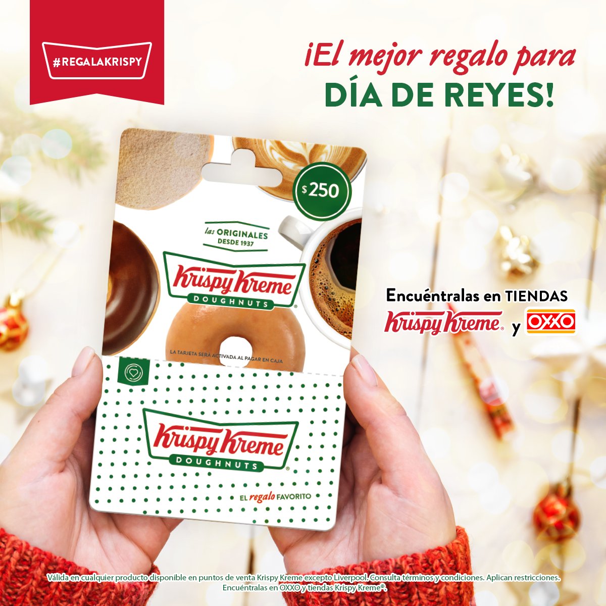 krispykrememx's tweet photo. ¡El detalle perfecto para chicos y grandes! 👑🎁❤️
Encuentra nuestras tarjetas de regalo en tiendas Krispy Kreme y Oxxo desde $250! 💝 Conoce más en: https://t.co/svZSUIxYjd https://t.co/DGuVohVTJ0