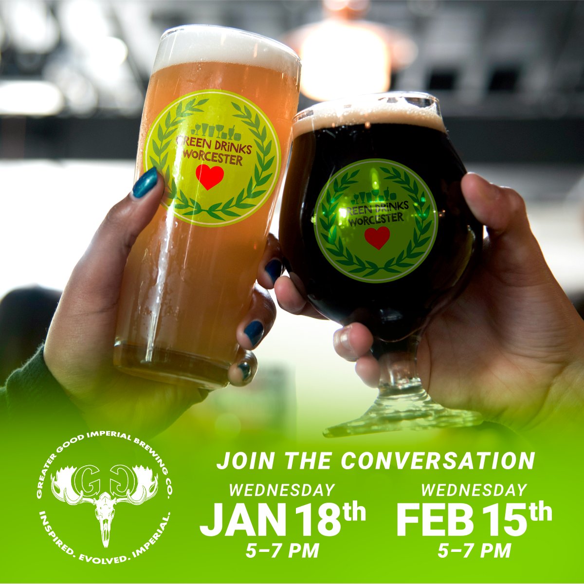 Hey Worcester...Come have drinks with fellow sustainability-minded professionals.