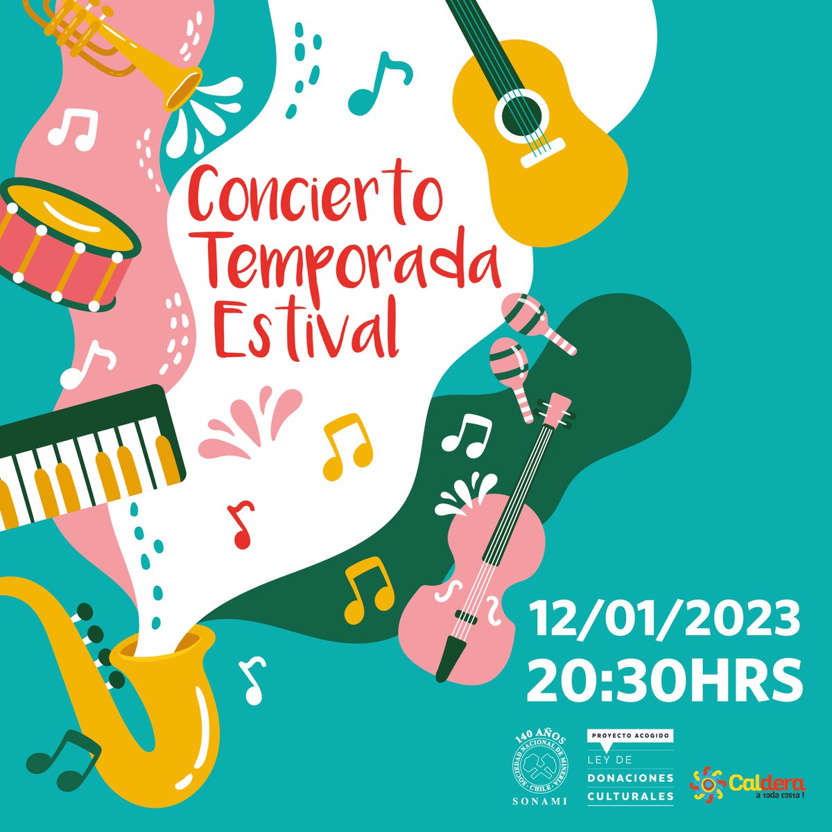 Sonami_Chile's tweet photo. ¡Vuelven las jornadas musicales este verano 2023! 🎼☀️
La Orquesta Filarmónica Regional de Atacama, nos ofrecerá una magnífica interpretación musical el próximo 12 de enero 2023, a las 20:30 horas, en la Estación de Trenes de #Caldera. https://t.co/z8h6Dy9le1