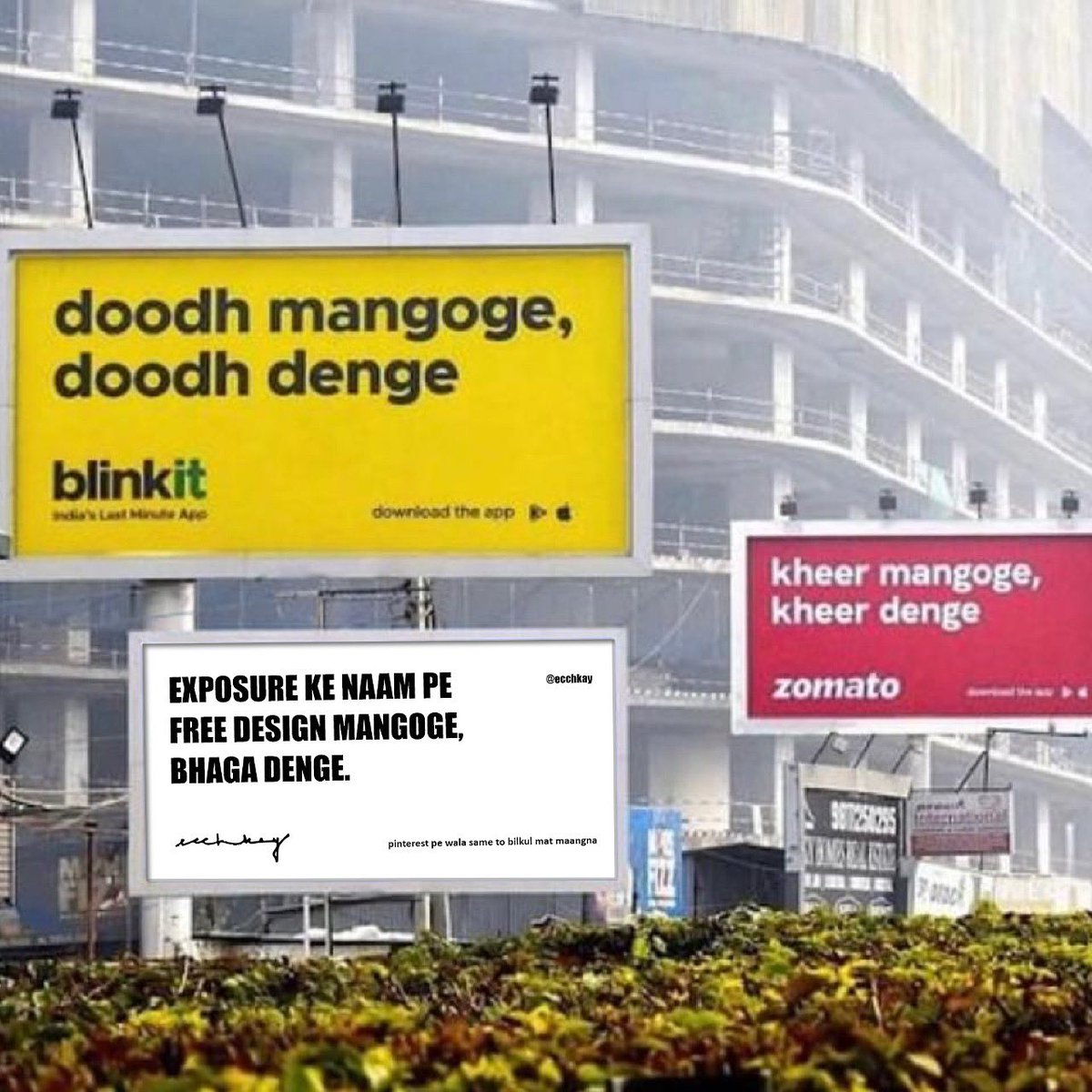 ecchkay_'s tweet photo. To the clients from hell… 🙂

#designer #Zomato #zomatoblinkit #meme https://t.co/7Cyrbq0tO9