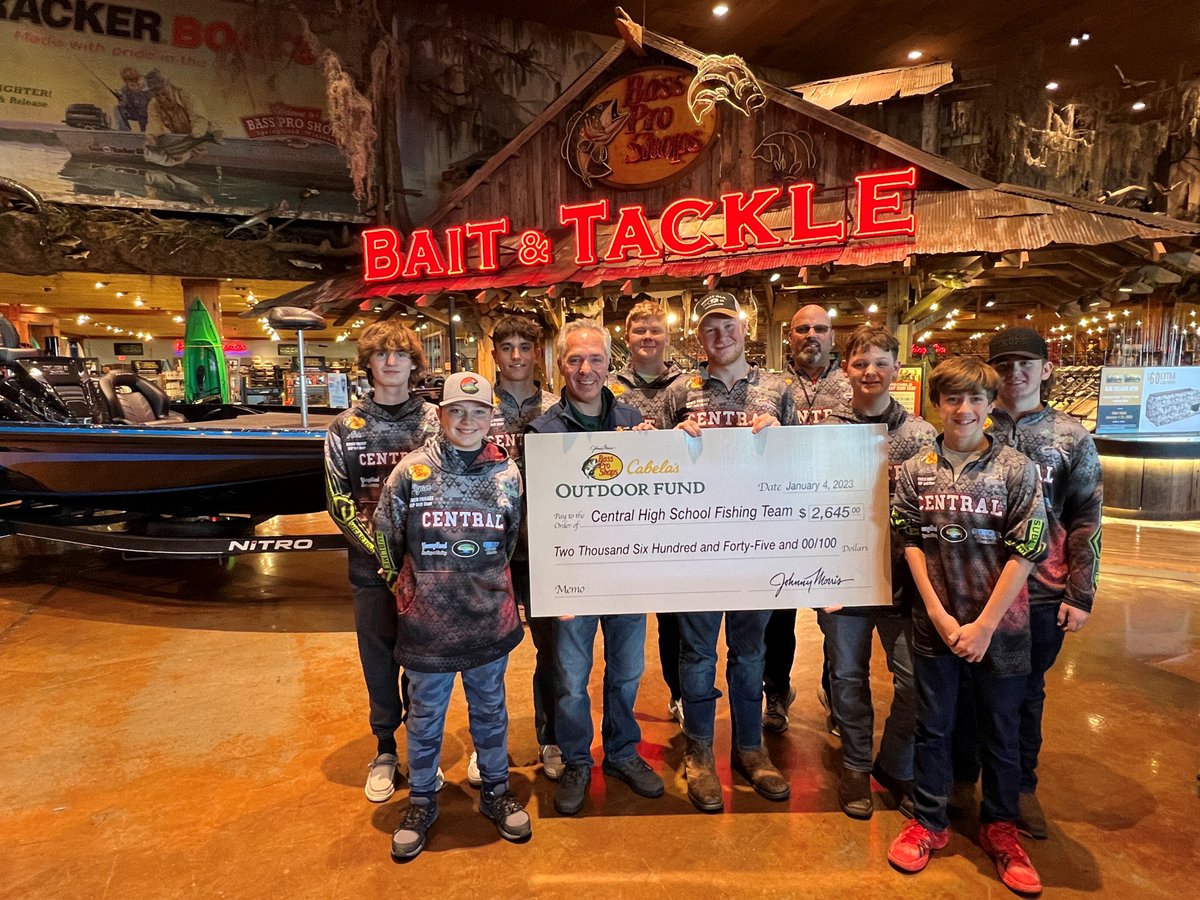 The Bass Pro Outdoor Fund approved a $2,645 grant to Central High School Fishing Team.  Congratulations!