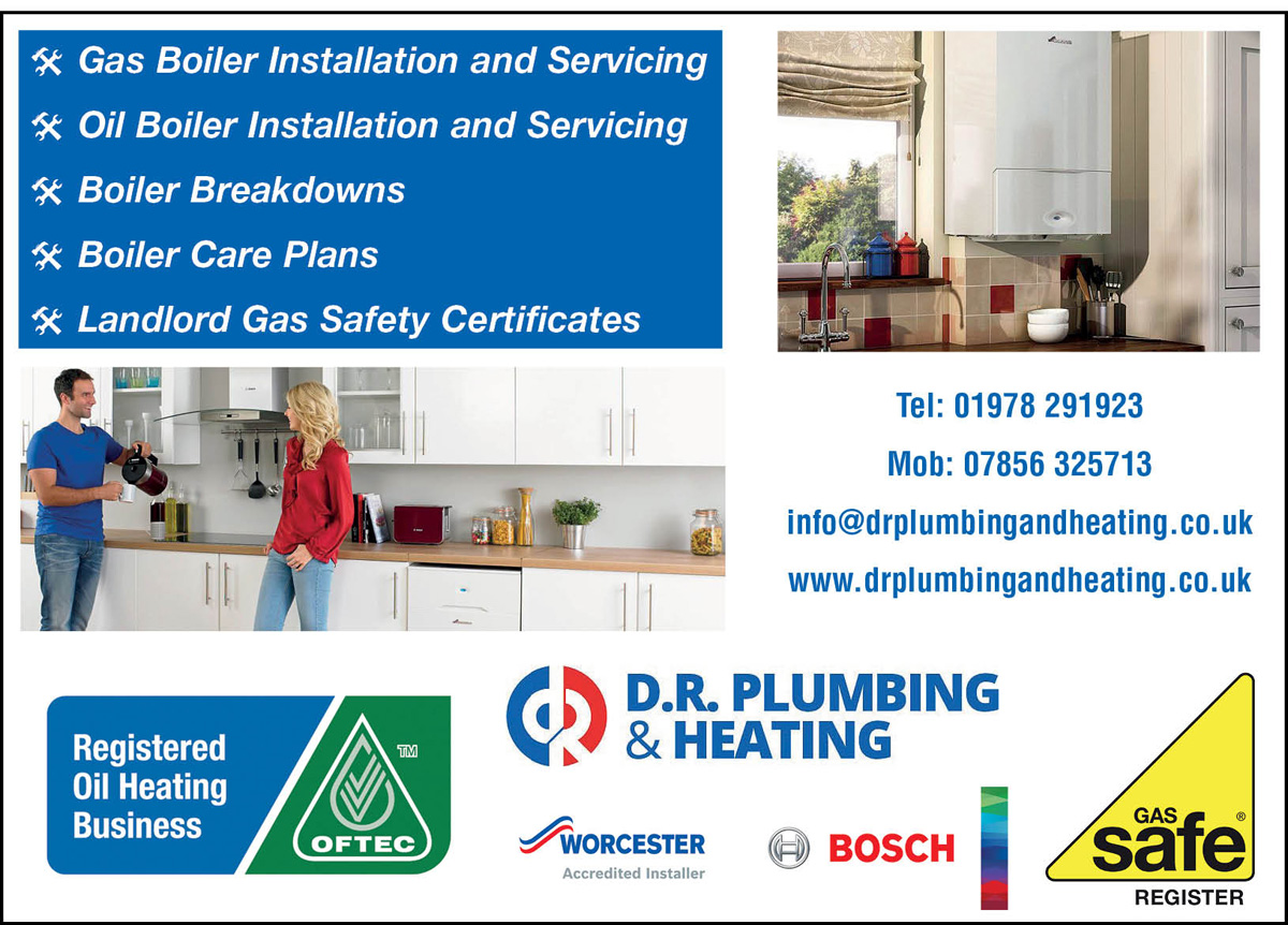 D.R. Plumbing &amp; Heating oil and gas boiler installation and repair in Wrexham and Mold.
They offer a friendly, punctual and reliable service and have an excellent five-star rating on Trustpilot.
Contact them at drplumbingandheating.co.uk
<a href="/DR_Plumbing/">D.R. Plumbing</a>