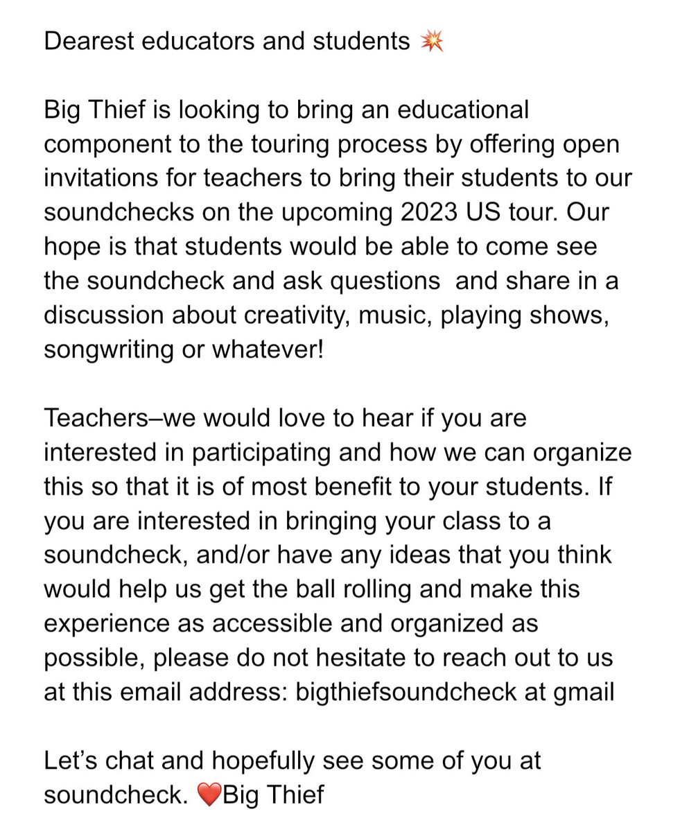 Big Thief tweet media