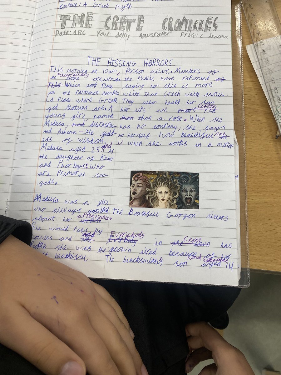 Discovery_Y6's tweet photo. Year 6οΈβ£ π Spring π± 1οΈβ£ Read all about it! π° Year 6 have had a very busy start to the new year writing βοΈ their newspaper ποΈ report on the curse of Medusa π #BreakingNews #Januaryjournalists #Crosscurricularwriting https://t.co/GKp1ntosn8