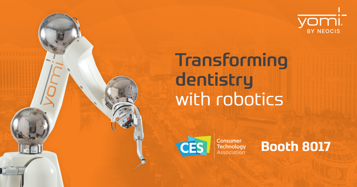 yomirobot's tweet image. #CES2023 is underway, and @neocisinc is thrilled to be exhibiting! Discover how Yomi is driving implant #dentistry forward at booth 8017. #YomiRobot #dentalimplants #CES @CES