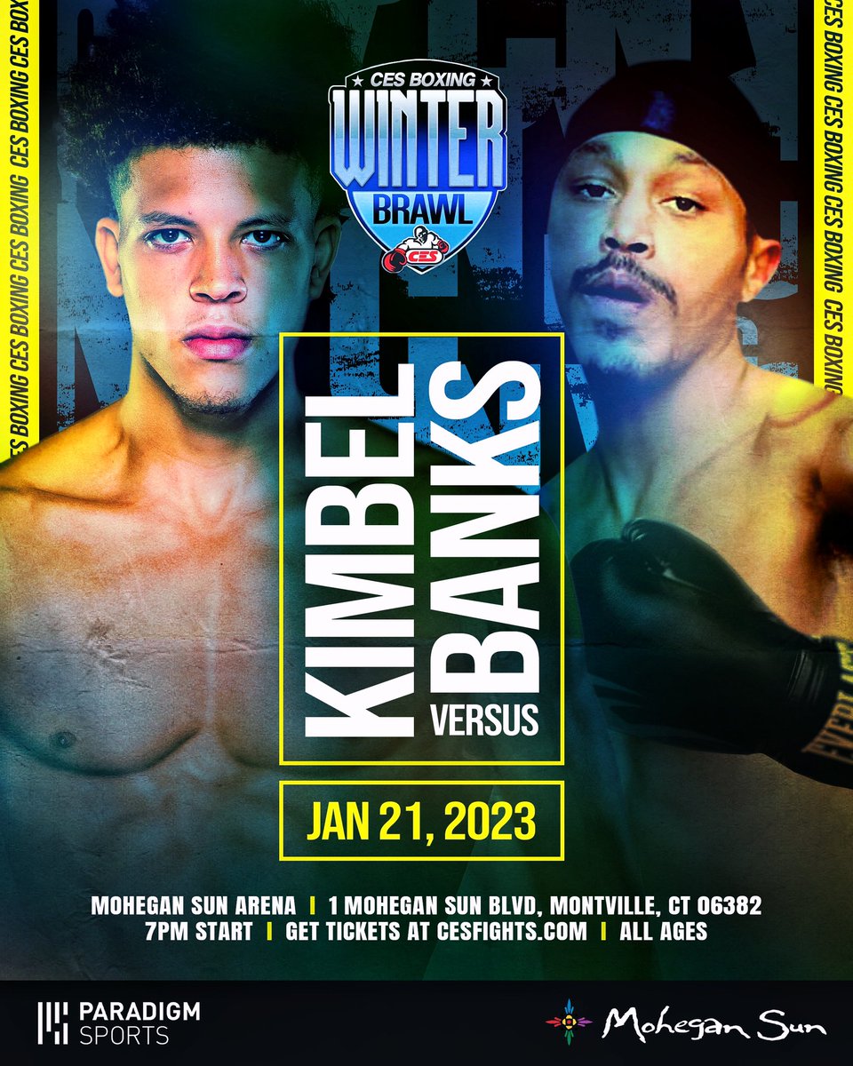 ParadigmSports's tweet photo. Mike Kimbel will fight Robert Banks in a 140 lb. boxing bout on Jan 21 at CES Boxing in Connecticut. 🥊 #CESBoxing https://t.co/qksVpJoi7E