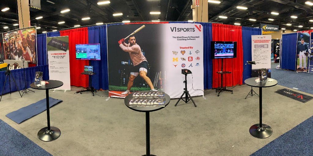 v1baseball's tweet photo. #ABCA2023 setup ⚾

Test out the pressure mat, experience V1 PRO for coaches, and the V1 BASEBALL app for your athletes! 

📍 Booth #519

@ABCA1945 @v1sports #ImprovementStartsHere https://t.co/FRmanxxcCg