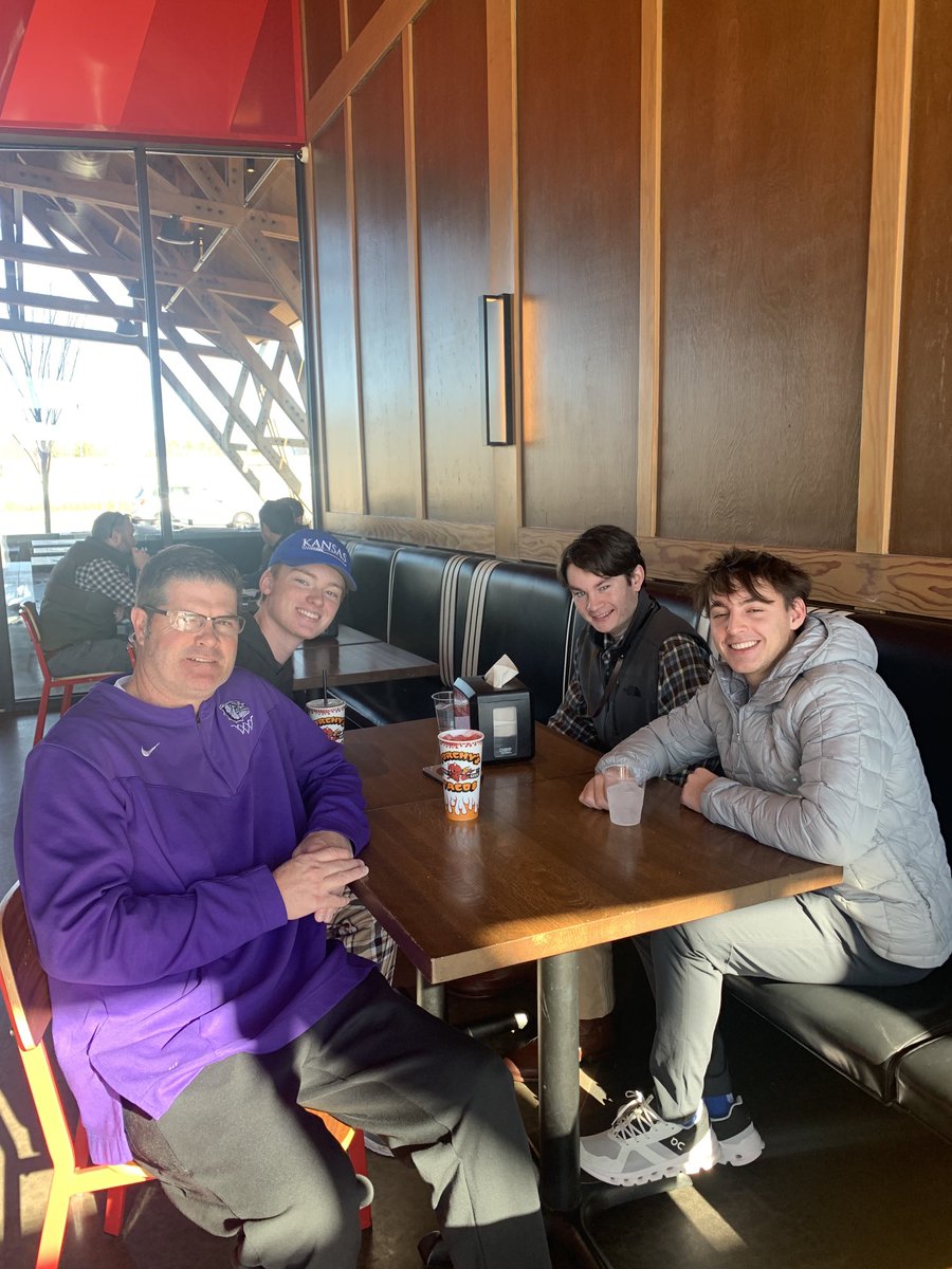 A TRUE paycheck in the coaching profession comes from moments like these when your former players call to ask you to lunch to share their college experiences and talk about their PurpleDogs! Thanks Jackson, Jack, and Barrett for you checking in on your “old” Coach! Love you guys