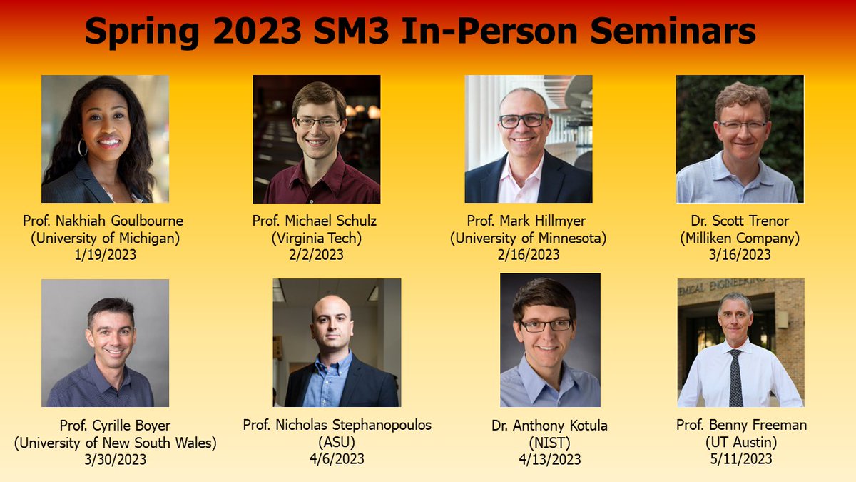 Center for Sustainable Macromolecular Materials (@sm3asu) on Twitter photo Mark your calendars for our Spring 2023 <a href="/SM3ASU/">Center for Sustainable Macromolecular Materials</a> seminar series! We cannot wait to welcome this amazing group of scientists to <a href="/ASU/">Arizona State University</a> and learn more about their research and educational experiences. Mark your calendars for our Spring 2023 <a href="/SM3ASU/">Center for Sustainable Macromolecular Materials</a> seminar series! We cannot wait to welcome this amazing group of scientists to <a href="/ASU/">Arizona State University</a> and learn more about their research and educational experiences.