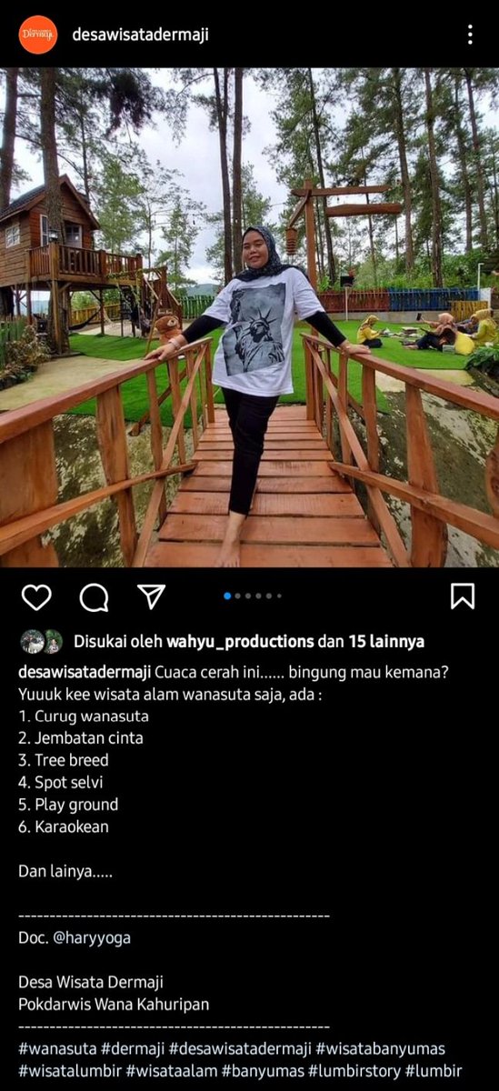 Menikmati indahnya wisata alam wanasuta di desa wisata dermaji.. udara sejuk bersih cocok bgt buat yg mau me refresh pikiran dan badan yg lelah karna aktifitas setiap hari..#desawisatanusantara #keindahan