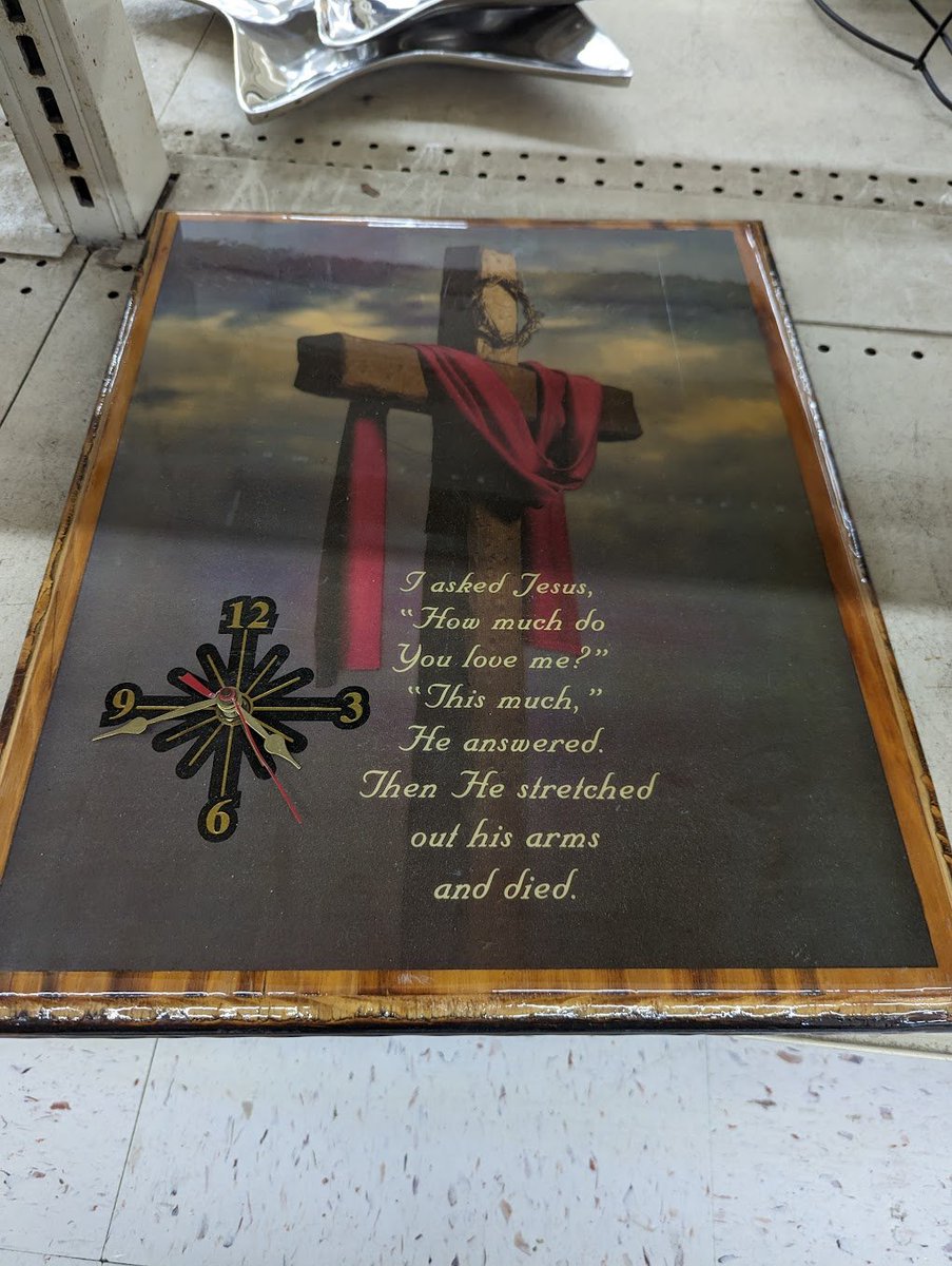so I've been making rounds at some local thrift stores looking for decorations for my new apartment and I've come across some absolutely WILD christian art out there, but this one really takes the cake