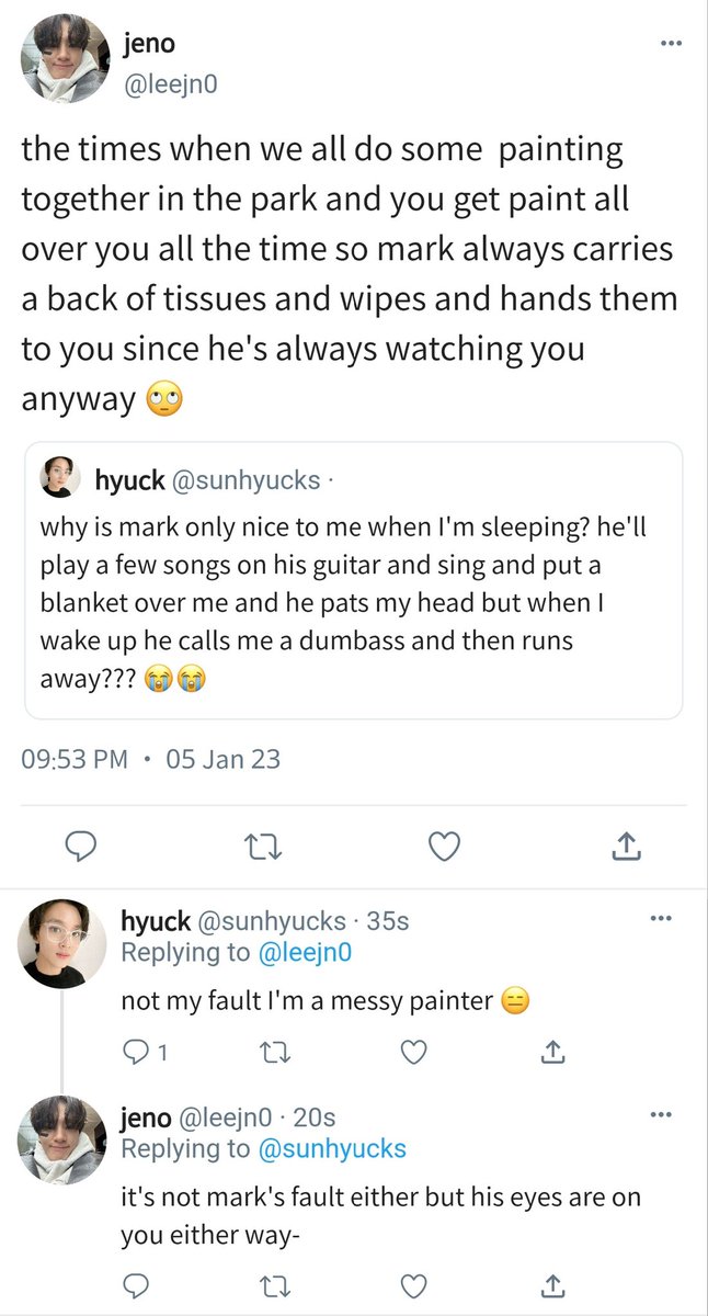 acts out of love || markhyuck three tweet au

→ mark shows his love in different ways