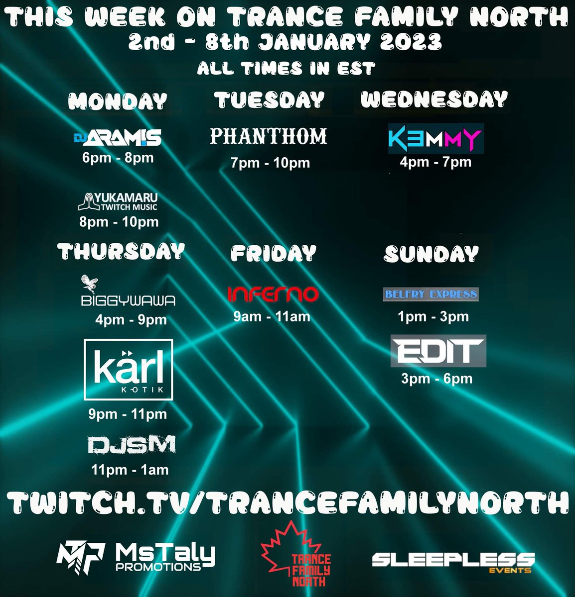 Missspacefrog's tweet photo. After the set from (Let's Goooooo!!!) LSOinferno 🚀🔥🚀 over on the #TFNorth #Twitch channelDJ kärl k-otik takes over the decks from 9-11pm EST followed by a further 2 hours of tunes from DJ Smiley Mike
https://t.co/GPFNRzXvuK #Trance #trancetherapy #trance #trancefamily https://t.co/5f6hi3Jxg8