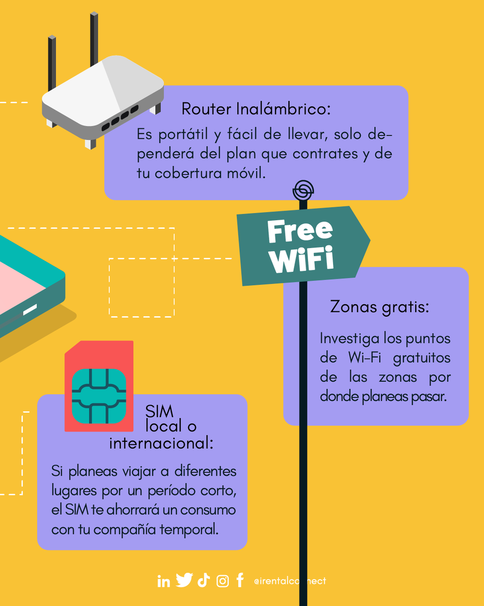 IrentalC's tweet photo. Existen diferentes alternativas para tener internet cada que viajamos, checa nuestro #datoir de hoy para enterarte de cómo tener internet cuando viajas. 🌐

#internet #viajes #wifi #travel #datoir #internetcuandoviajas #movil #cobertura #caribemexicano #rentasvacacionales https://t.co/CpC39T8v8Q
