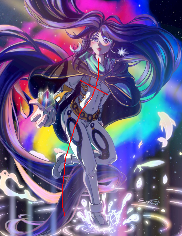Queen_Elfe's tweet photo. @Eugeo_o4 @rjv_ilustracion @HuionEspanol sale que lo tienes como privado o algo y no deja, bueno Nada. Creo que tu dibujo es precioso. La corrección de  que te hablo es el busto, no concuerdan entre sí, la pose puedes dar más volumen. Si usas estas líneas en los bocetos puedes encajar mejor a la hora de montar 
♥️ Ánimo https://t.co/fYATjPCAYr